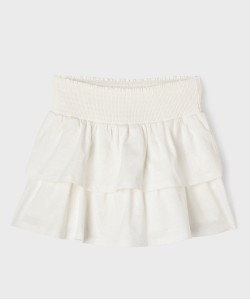 Jupe short à volants et taille à smocks fille
